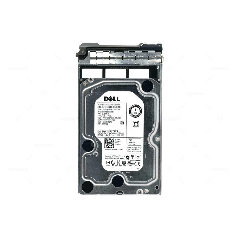 V8FCR  DELL HDD 1TB 7.2K SATA 3G 3.5" LFF HOT-SWAP
